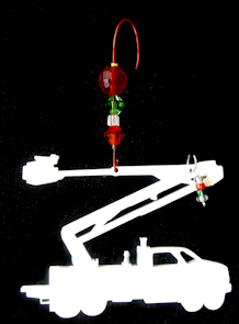 TNT: Bucket Truck Christmas Tree Ornament Linemen